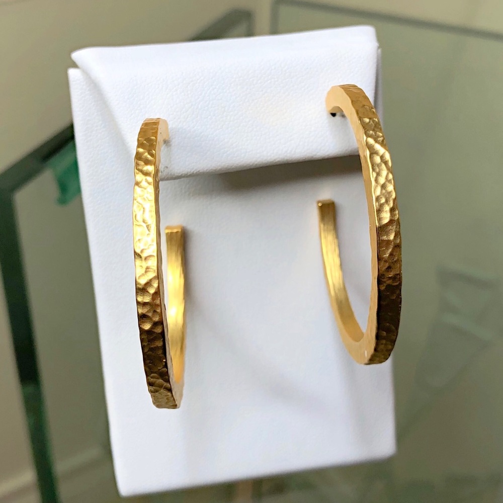 Beautiful Matte Gold Hoop Earrings